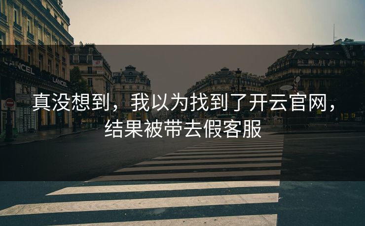 真没想到，我以为找到了开云官网，结果被带去假客服