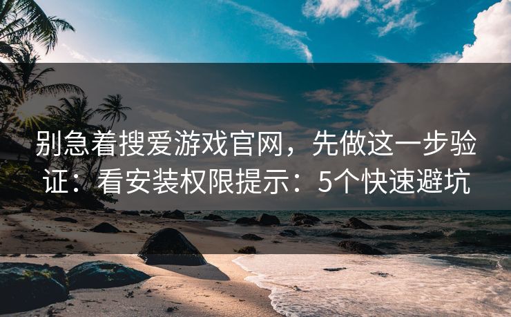 别急着搜爱游戏官网，先做这一步验证：看安装权限提示：5个快速避坑